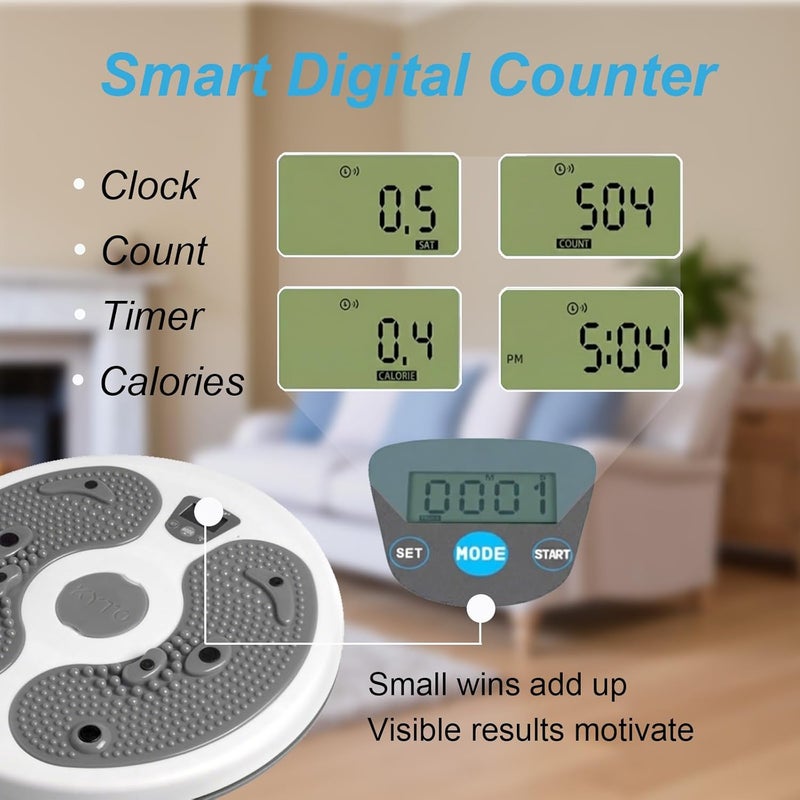 KYTO Waist Twister Disc – Core Trainer Board with Digital Counter, Ab Workout Equipment with 360° Rotation, Non-Slip Foot Massage Design for Home, Office Fitness - Image 3